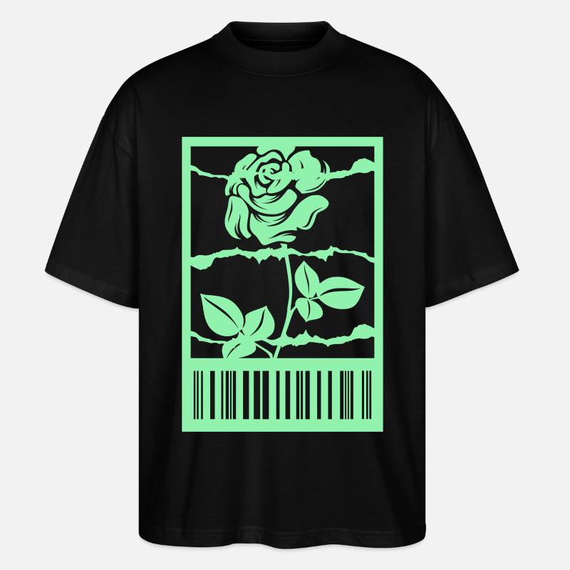 Gothic Rose Stacheldraht Strichcode Urban Style - Stanley/Stella Oversized Unisex Bio T-Shirt Blaster 2.0 - Schwarz