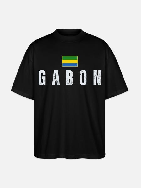 Gabonese flag, Gabonese patriot - Stanley/Stella Oversized Unisex Organic T-shirt Blaster 2.0 - black