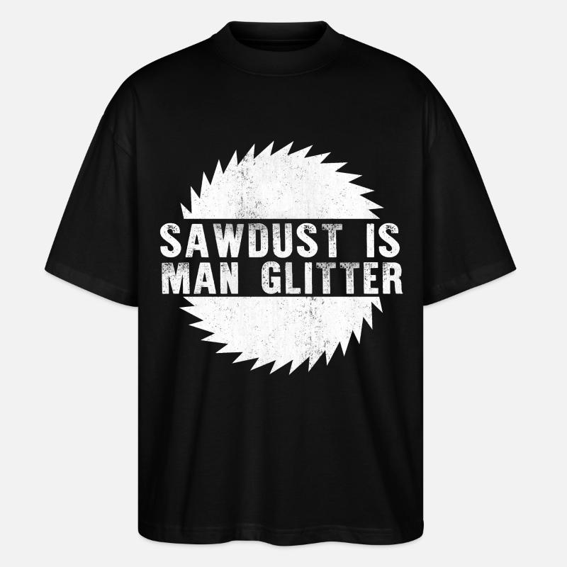Sawdust Man Glitzerhemd - Stanley/Stella Oversized Unisex Bio T-Shirt Blaster 2.0 - Schwarz