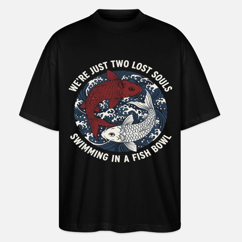 Koi Fisch Japan Tattoo Spruch - Stanley/Stella Oversized Unisex Bio T-Shirt Blaster 2.0 - Schwarz