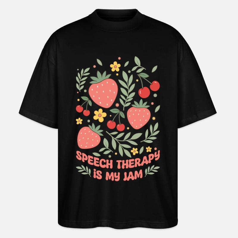 SLP Speech Therapy Is My Jam Speech Language - Stanley/Stella Oversized Unisex Organic T-shirt Blaster 2.0 - black