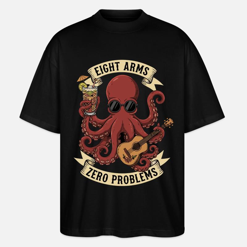 Eight Arms Zero Problems - Stanley/Stella Oversized Unisex Organic T-shirt Blaster 2.0 - black