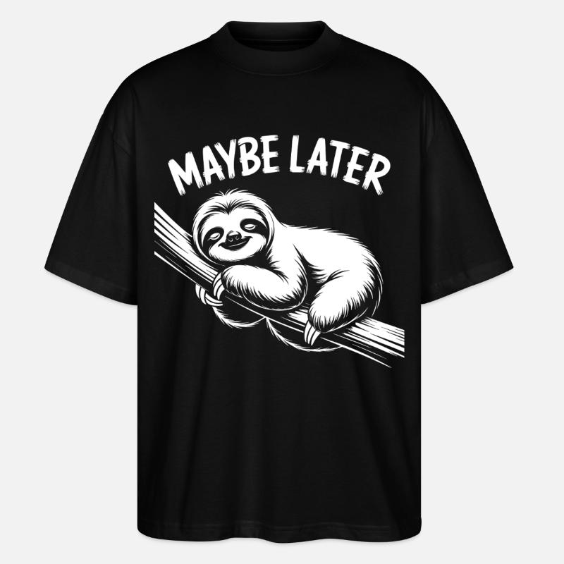 Faultier Chill - Stanley/Stella Oversized Unisex Bio T-Shirt Blaster 2.0 - Schwarz