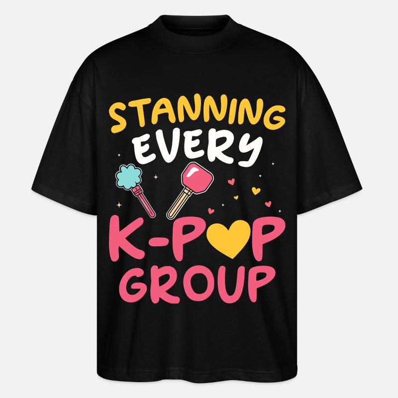 Stanning Jede K-pop-gruppe - Stanley/Stella Oversized Unisex Bio T-Shirt Blaster 2.0 - Schwarz