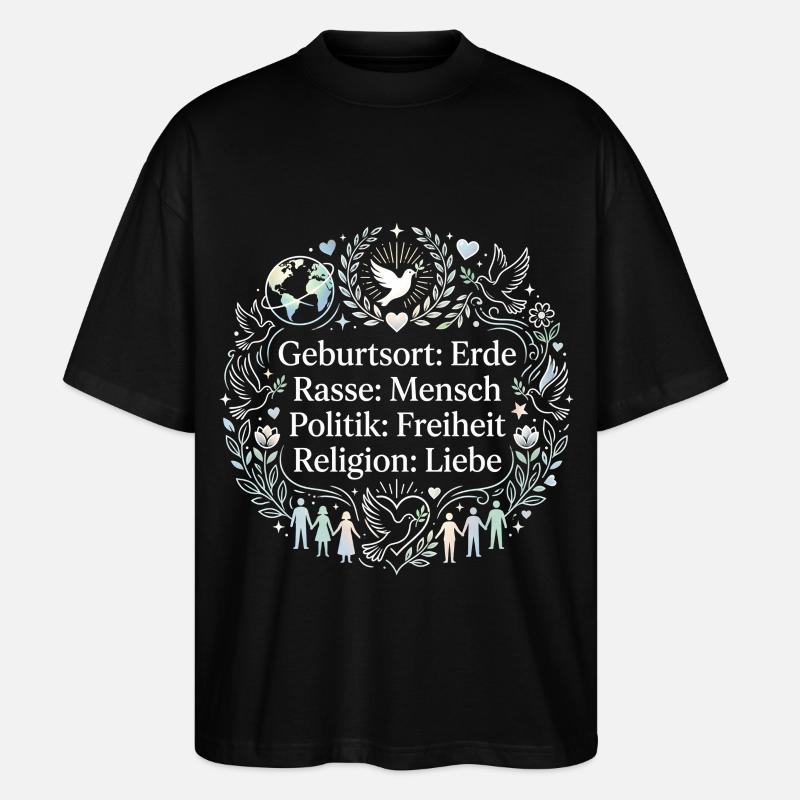 Gegen Rassismus - Stanley/Stella Oversized Unisex Bio T-Shirt Blaster 2.0 - Schwarz