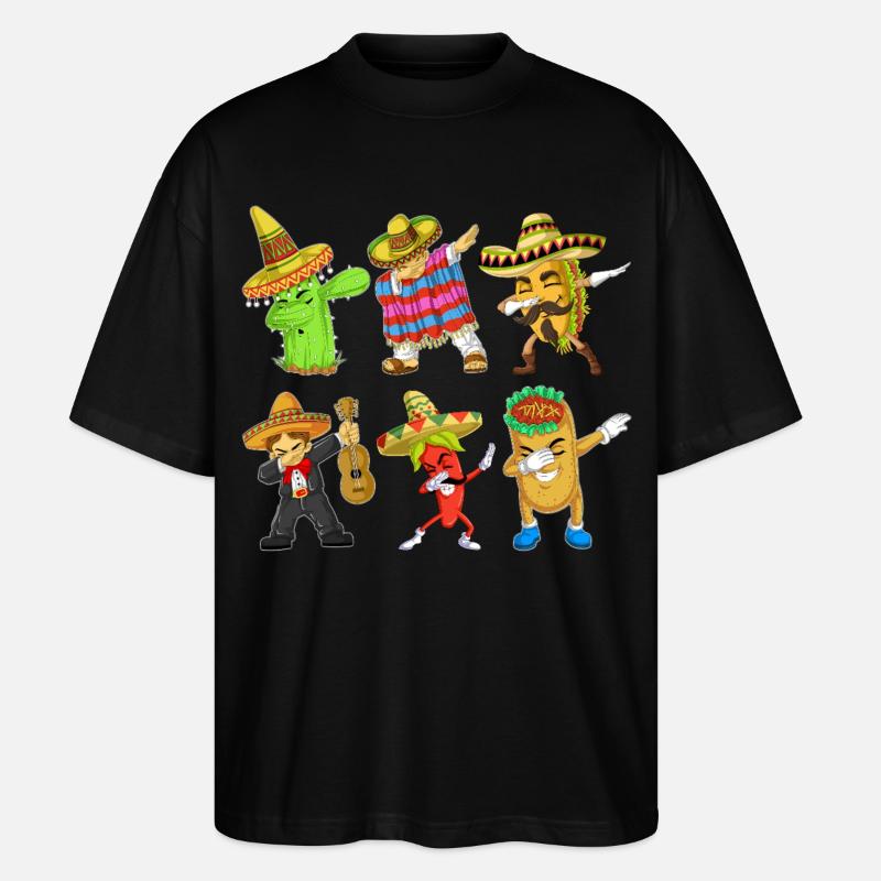 Cinco de Mayo Dab Characters Shirt - T-shirt bio Blaster 2.0 coupe oversize Stanley/Stella Unisexe - noir
