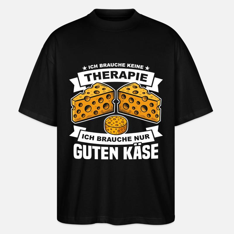 Käse Spruch - Stanley/Stella Oversized Unisex Bio T-Shirt Blaster 2.0 - Schwarz