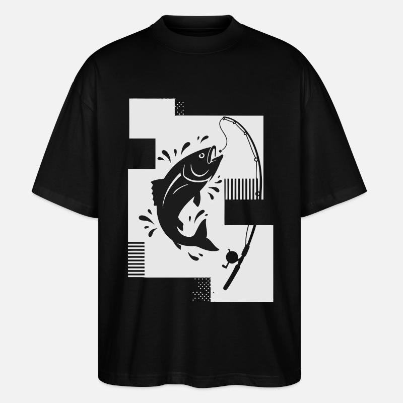 Canne à pêche au poisson - T-shirt bio Blaster 2.0 coupe oversize Stanley/Stella Unisexe - noir