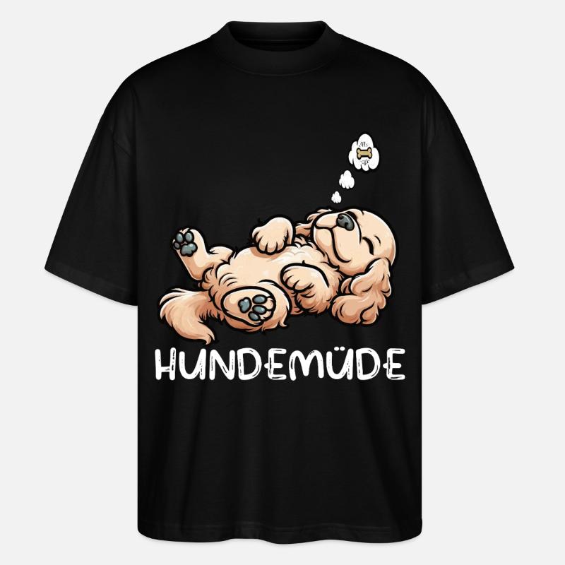 Hundemüde Cocker Spaniel Cockerhund Cockerbesitzer - Stanley/Stella Oversized Unisex Bio T-Shirt Blaster 2.0 - Schwarz
