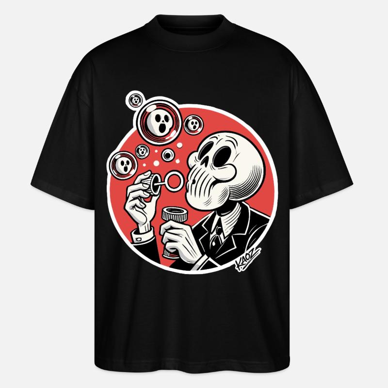 Skelettblasen-Illustration - Stanley/Stella Oversized Unisex Bio T-Shirt Blaster 2.0 - Schwarz