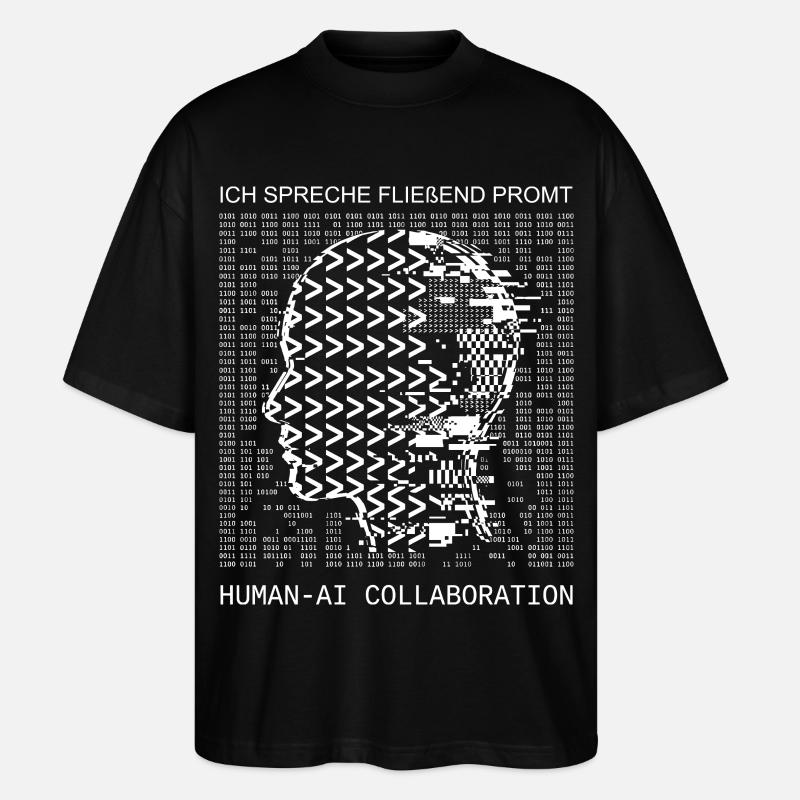 Ich spreche fließend Prompt KI - Stanley/Stella Oversized Unisex Bio T-Shirt Blaster 2.0 - Schwarz