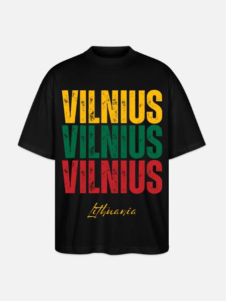 Vilnius Lithuania, I love Vilnius - Stanley/Stella Oversized Unisex Organic T-shirt Blaster 2.0 - black