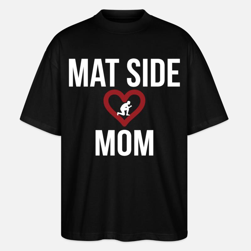 Mat Side Mom Herz Design - Stanley/Stella Oversized Unisex Bio T-Shirt Blaster 2.0 - Schwarz