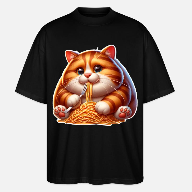Katze Pasta - Stanley/Stella Oversized Unisex Bio T-Shirt Blaster 2.0 - Schwarz