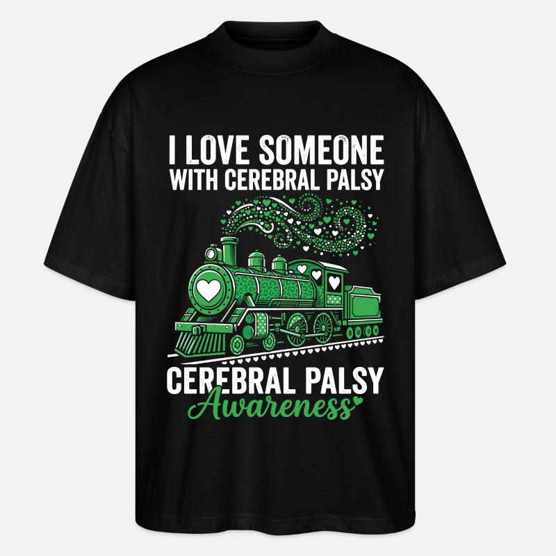 Love Cerebral Palsy Train Awareness - Stanley/Stella Oversized Unisex Bio T-Shirt Blaster 2.0 - Schwarz