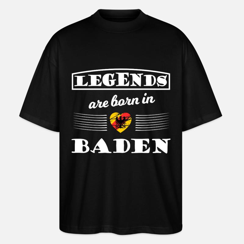 Legenden geboren in Baden - Stanley/Stella Oversized Unisex Bio T-Shirt Blaster 2.0 - Schwarz