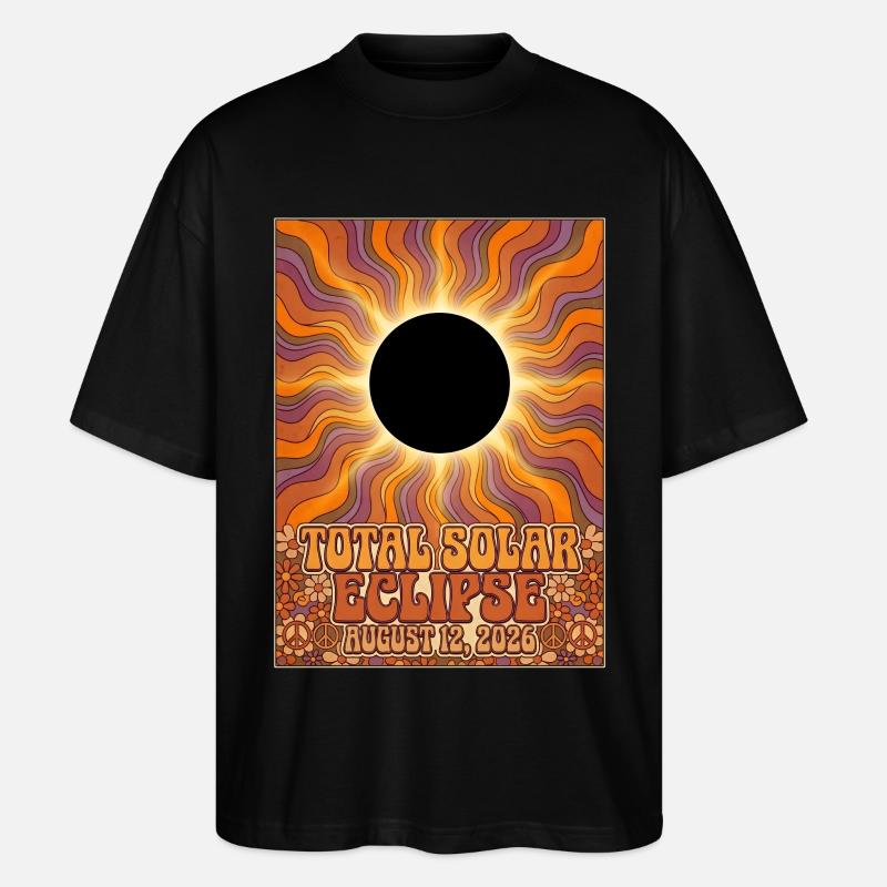 Total Solar Eclipse 2026 Sunburst-Poster - Stanley/Stella Oversized Unisex Bio T-Shirt Blaster 2.0 - Schwarz