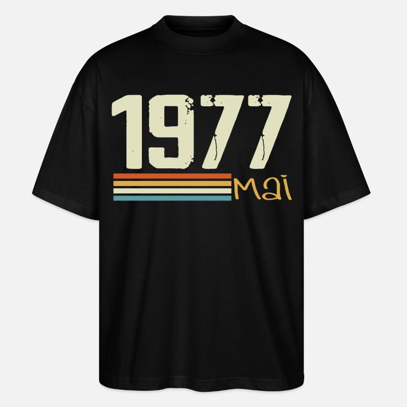 Mai 1977 - Stanley/Stella Oversized Unisex Bio T-Shirt Blaster 2.0 - Schwarz