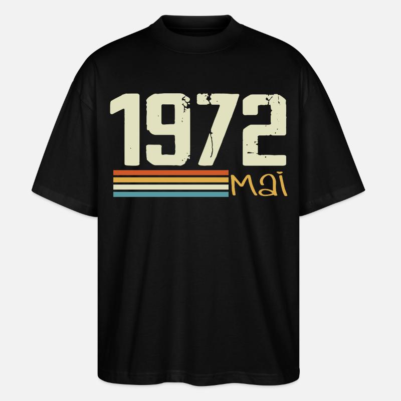 Mai 1972 - Stanley/Stella Oversized Unisex Bio T-Shirt Blaster 2.0 - Schwarz