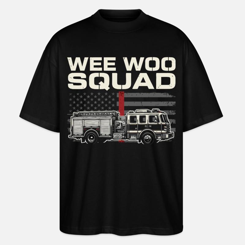 Wee Woo Squad Rettungsdienst Design - Stanley/Stella Oversized Unisex Bio T-Shirt Blaster 2.0 - Schwarz