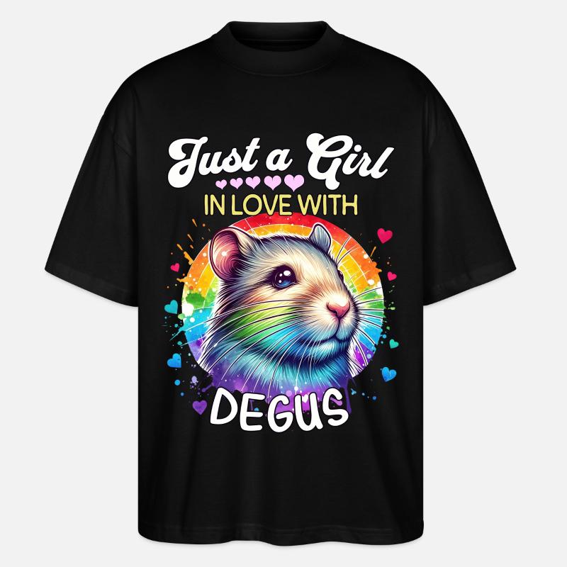 Degu Mädchen Degu - Stanley/Stella Oversized Unisex Bio T-Shirt Blaster 2.0 - Schwarz