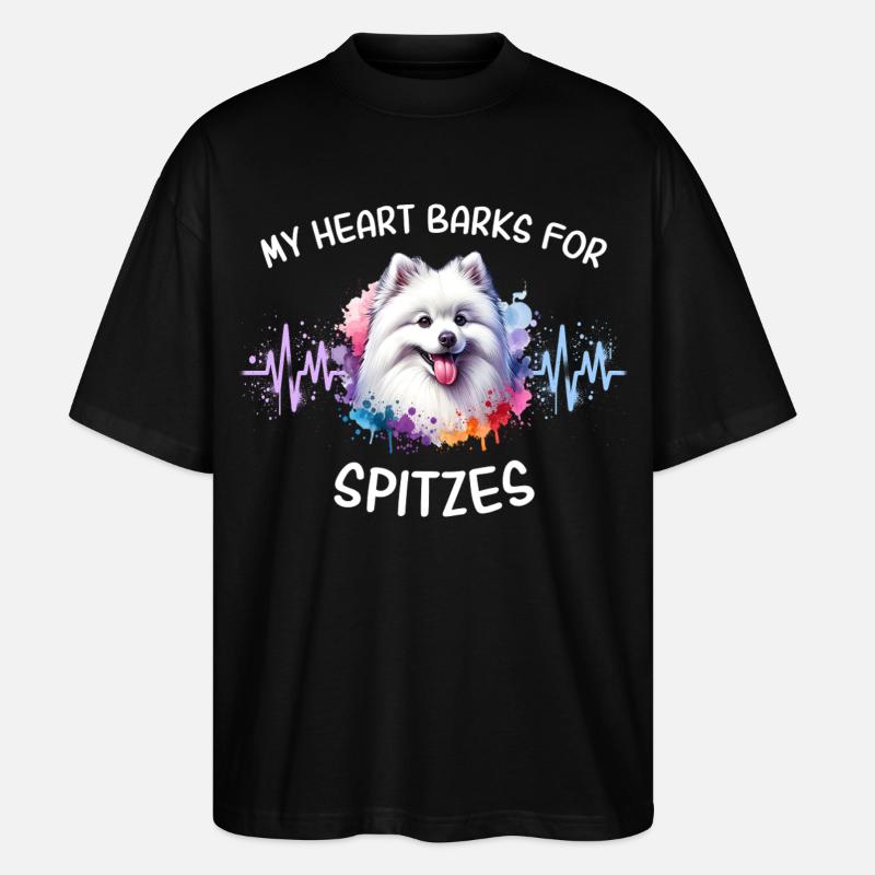 Spitz Herzlinie - Stanley/Stella Oversized Unisex Bio T-Shirt Blaster 2.0 - Schwarz