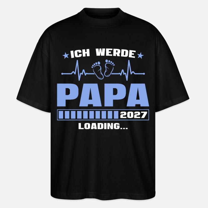 Ich werde Papa 2027 – Werdender Vater - Stanley/Stella Oversized Unisex Bio T-Shirt Blaster 2.0 - Schwarz