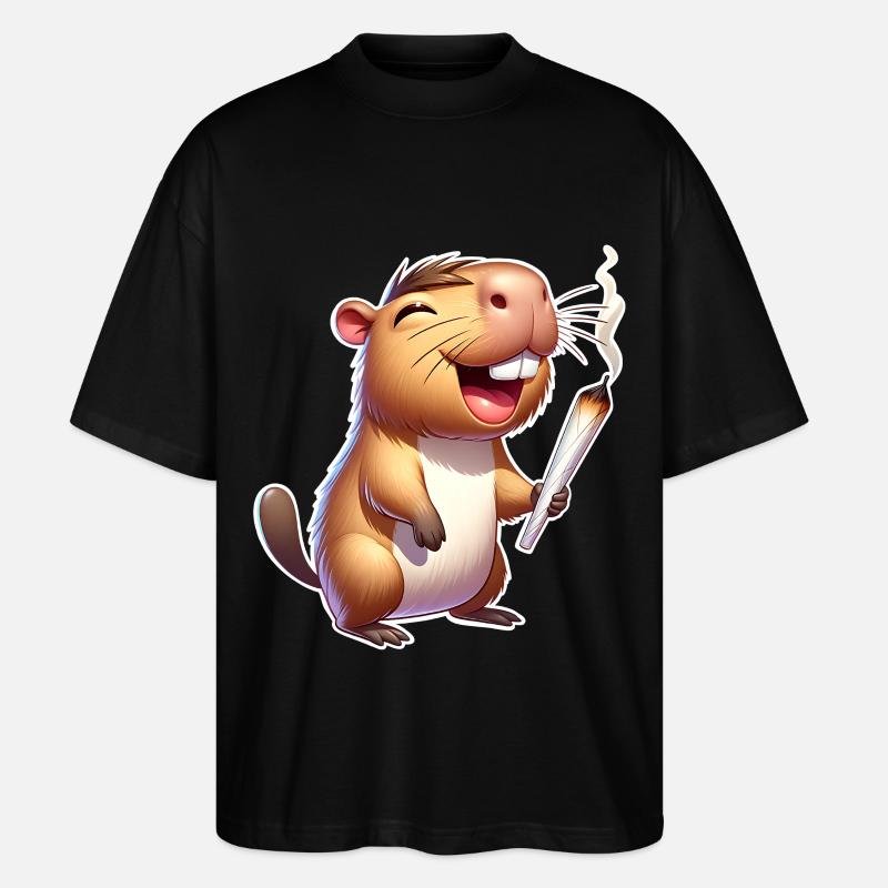 Capybara Joint Weed - Stanley/Stella Oversized Unisex Bio T-Shirt Blaster 2.0 - Schwarz
