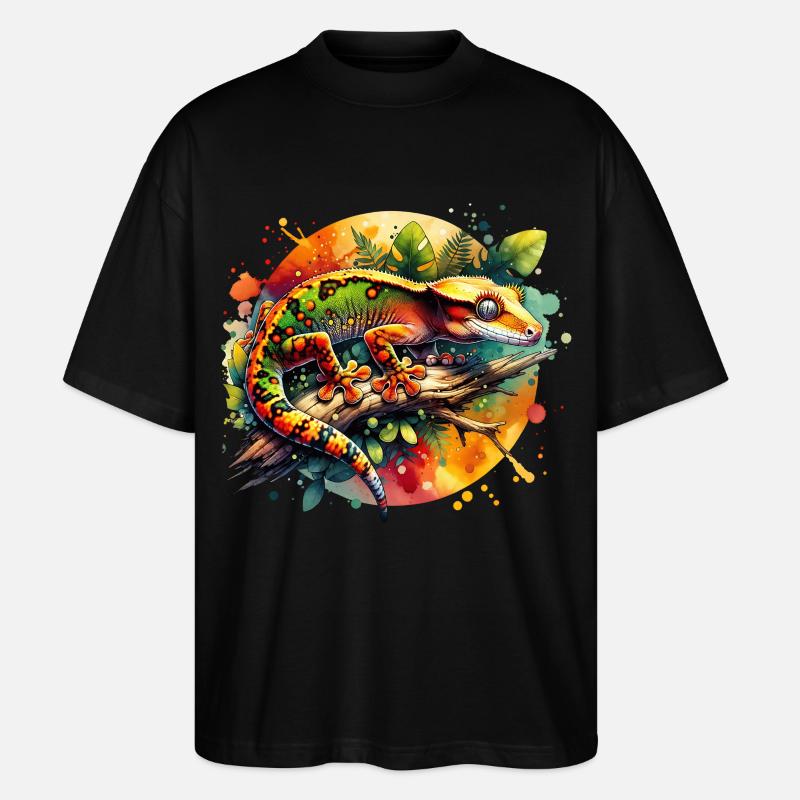 Kronengecko Geschenk - Stanley/Stella Oversized Unisex Bio T-Shirt Blaster 2.0 - Schwarz