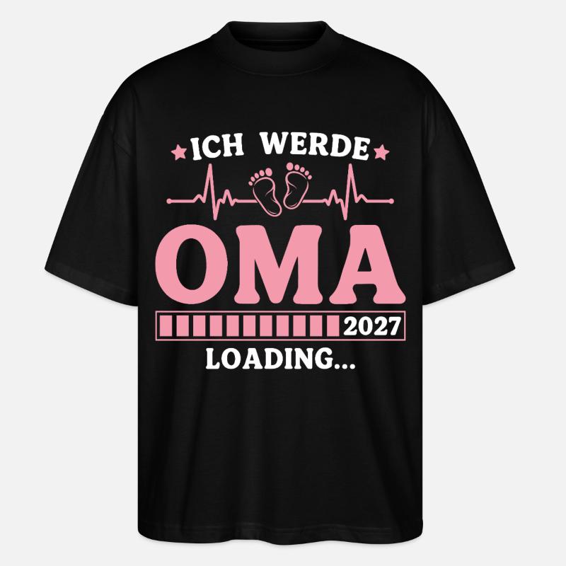 Ich werde Oma 2027 – Werdende Großmutter - Stanley/Stella Oversized Unisex Bio T-Shirt Blaster 2.0 - Schwarz