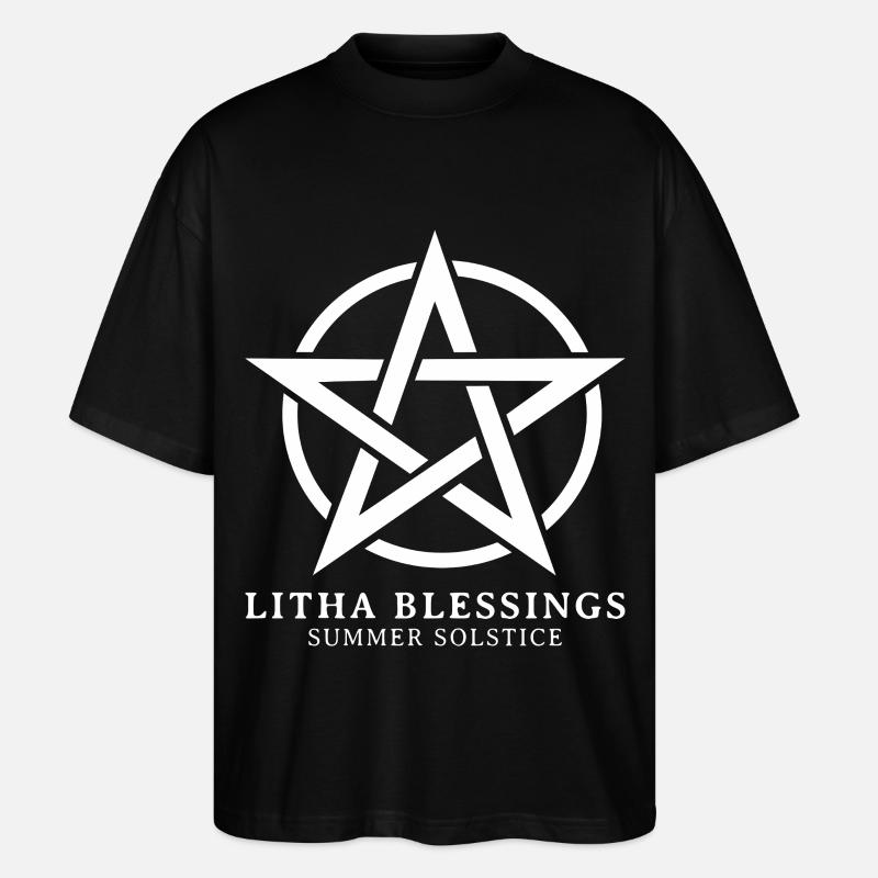 Litha Pagan Solstice d’été Midsommar - T-shirt bio Blaster 2.0 coupe oversize Stanley/Stella Unisexe - noir