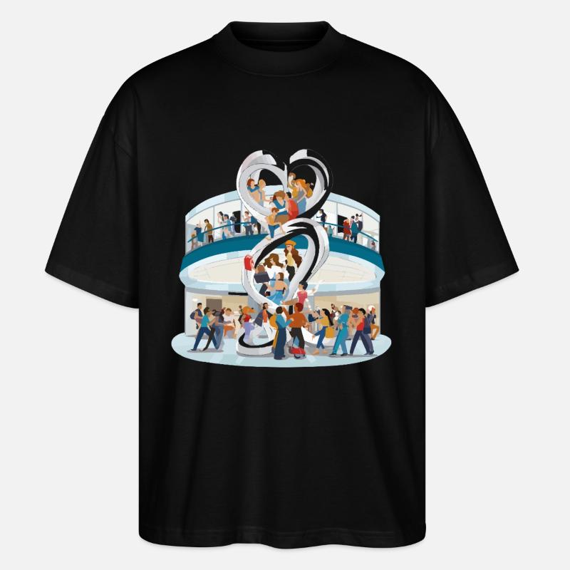 Herzensgemeinschaft Skulptur - Stanley/Stella Oversized Unisex Bio T-Shirt Blaster 2.0 - Schwarz