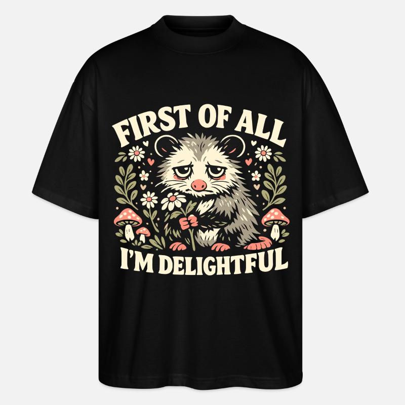 Charmantes Opossum - Stanley/Stella Oversized Unisex Bio T-Shirt Blaster 2.0 - Schwarz