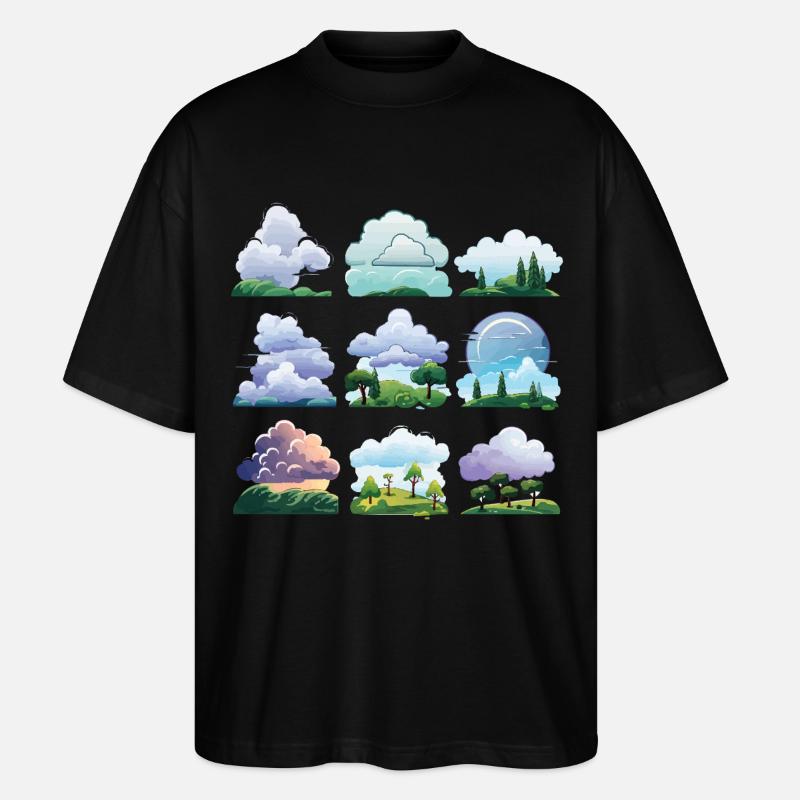 Ensemble de dessins animés Cloudscapes - T-shirt bio Blaster 2.0 coupe oversize Stanley/Stella Unisexe - noir