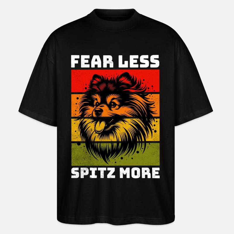 German Spitz Spitz Zwergspitz - Stanley/Stella Oversized Unisex Bio T-Shirt Blaster 2.0 - Schwarz
