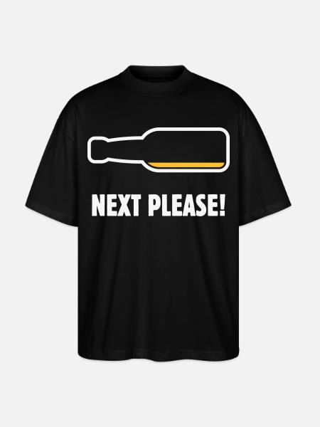 Next Please! (Beer / Beer / NEG 2C) - Stanley/Stella Oversized Unisex Organic T-shirt Blaster 2.0 - black
