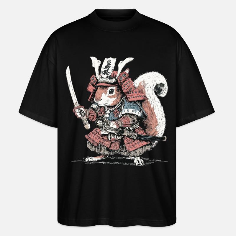 Eichhörnchen-Samurai-Rüstung - Stanley/Stella Oversized Unisex Bio T-Shirt Blaster 2.0 - Schwarz