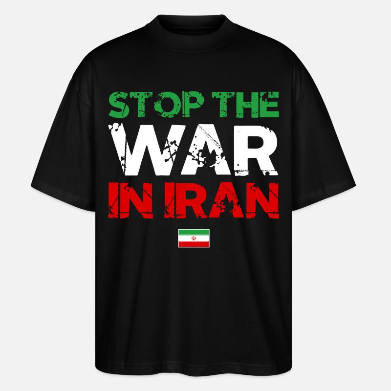 Stop den Irangkrieg - Iran Frieden - Stanley/Stella Oversized Unisex Bio T-Shirt Blaster 2.0 - Schwarz