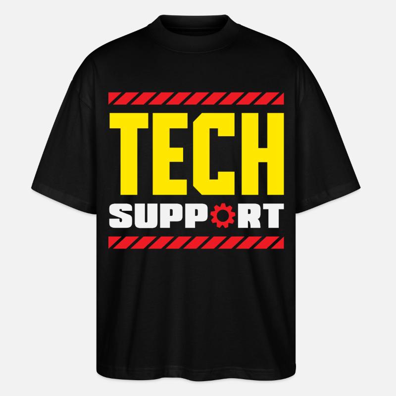 Tech Support Mitarbeiter Zahnrad Industrial - Stanley/Stella Oversized Unisex Bio T-Shirt Blaster 2.0 - Schwarz
