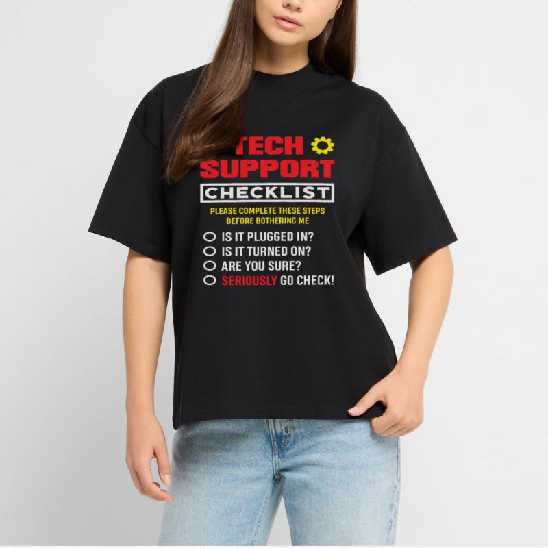 Liste de contrôle du support technique Plugin Admin IT T-shirt bio Blaster 2.0 coupe oversize Stanley/Stella Unisexe
