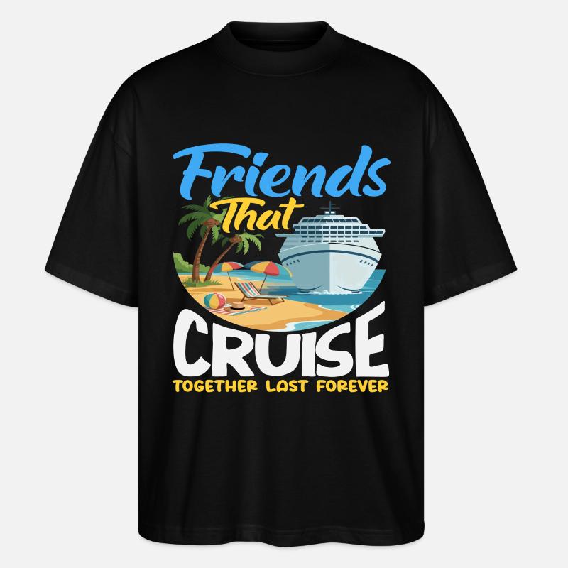 Freunde Kreuzfahrt Gemeinsam Urlaub Reise - Stanley/Stella Oversized Unisex Bio T-Shirt Blaster 2.0 - Schwarz