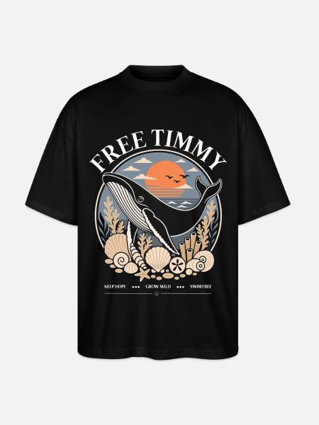 Buckelwal Timmy Hope Statement Merch - Stanley/Stella Oversized Unisex Bio T-Shirt Blaster 2.0 - Schwarz