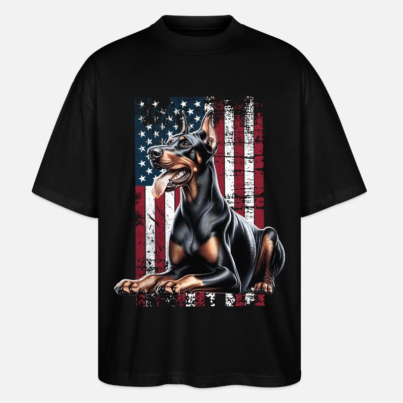 Doberman US Dobermann - Stanley/Stella Oversized Unisex Bio T-Shirt Blaster 2.0 - Schwarz