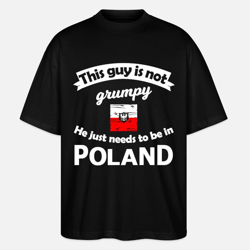 Polen Not Grumpy Tee - Stanley/Stella Oversized Unisex Bio T-Shirt Blaster 2.0 - Schwarz