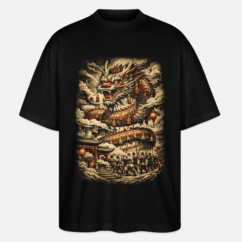 Dragon Dance Drachentanz - Stanley/Stella Oversized Unisex Bio T-Shirt Blaster 2.0 - Schwarz