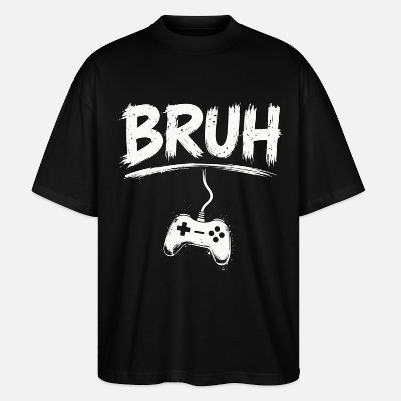 BRUH Gaming Controller Splash - Stanley/Stella Oversized Unisex Bio T-Shirt Blaster 2.0 - Schwarz