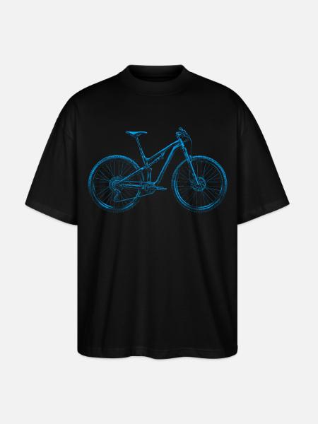 MTB Lineart Blue – Mountain Biker Gift - Stanley/Stella Oversized Unisex Organic T-shirt Blaster 2.0 - black