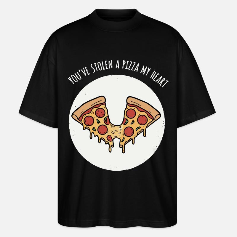 Pizza Herz - Stanley/Stella Oversized Unisex Bio T-Shirt Blaster 2.0 - Schwarz