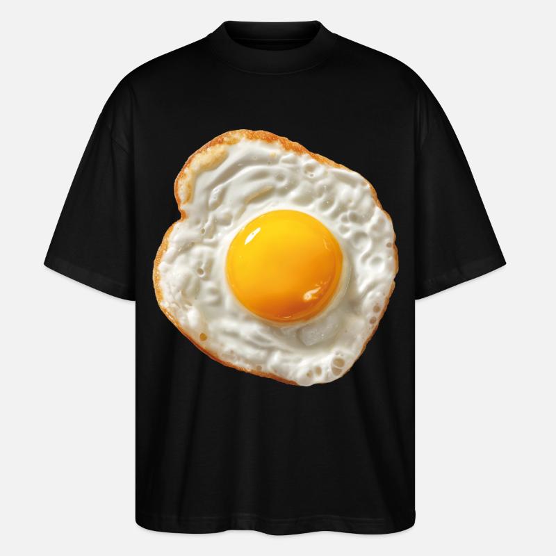 fried egg - Stanley/Stella Oversized Unisex Organic T-shirt Blaster 2.0 - black
