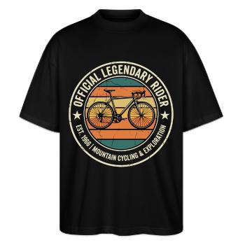 Vélo de route vintage 1966 Vélo de montagne - T-shirt bio Blaster 2.0 coupe oversize Stanley/Stella Unisexe - noir - Devant - Alina (178cm) & Michal (187cm)